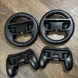 NEW Nintendo Switch 2 Black Gaming Controller and Wheel Set